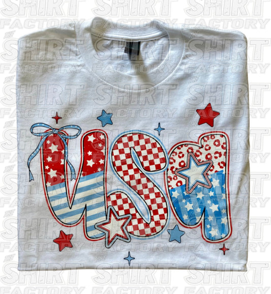 USA Stars and Bow tee