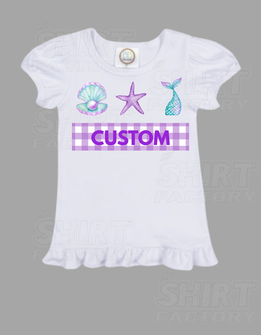Girls Mermaid Customizable Tee