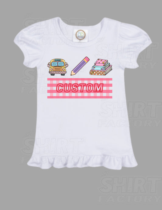 Girls Back to School Customizable Tee