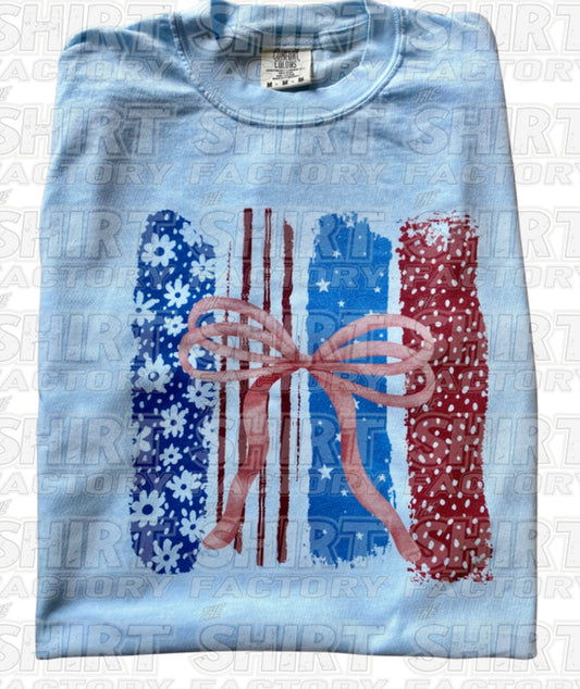 Red White and Blue Striped Tee